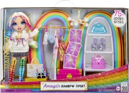 Rainbow High Kleiderschrank mit Puppe und Mode-Accessoires