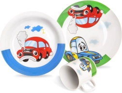 Kinder-Porzellan-Frühstücksset Orion Auto, 3-teilig