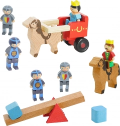 Jeujura hölzerne Figuren König, Königin und Ritter