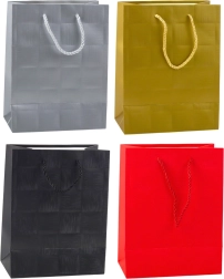 Geschenktasche mit strukturierter Quadratmusterung 23 × 18 × 10 cm