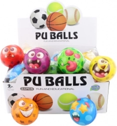 Schaumball mit Gesichtern 7 cm