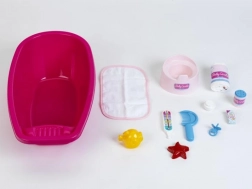 Große Wanne mit Zubehör für Puppen