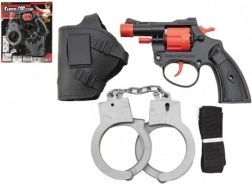 Kinder-Kapselpistole mit Holster und Handschellen 13 cm