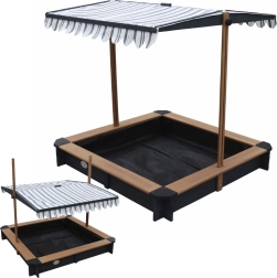 Holz-Sandkasten mit einstellbarem Dach und Bänken AXI