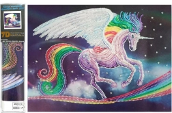 7D Diamantmalerei – Regenbogen-Einhorn 30 × 40 cm