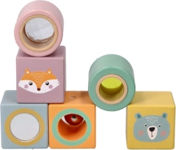 Sinneswahrnehmende Holzbausteine für kleine Entdecker