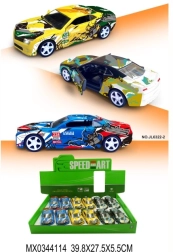 Metallmodell eines Sportwagens mit öffnenden Türen und Pull-Back-Funktion