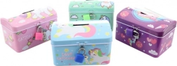 Metall-Spardose Einhorn mit Schloss