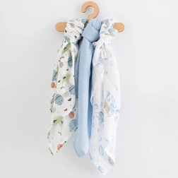 Baumwollwindeln mit Print für Jungen 70 × 80 cm, 3 Stk.