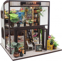 Miniatur-Haus Café – Bausatz mit LED-Beleuchtung