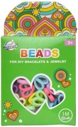 Set aus bunten Herzperlen mit 1 m Schnur