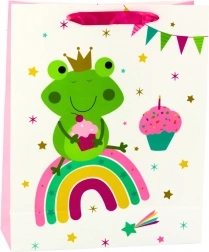 Geschenktasche mit Frosch auf dem Regenbogen