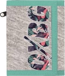 Textilgeldbörse OXY Grey Tropical mit Klettverschluss