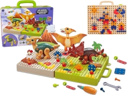 Bausatz mit Dinosauriern und Schraubenzieher