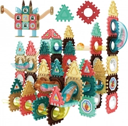 Magnetische 3D-Baukästen WOOPIE – Murmelbahn 128 Teile