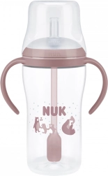 NUK Perfect Match Lernflasche mit Silikon-Strohhalm 260 ml, Temperaturkontrolle