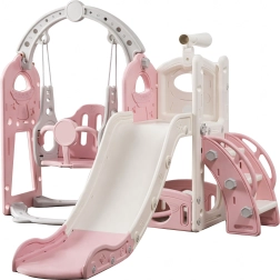 Freistehende Kinderrutsche mit Leiter und Schaukel