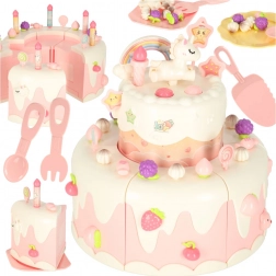 Zweistöckige Geburtstagskuchen mit Musik und Licht, rosa, 16 Teile