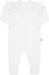 Baby-Baumwoll-Strampler New Baby Stripes weiß 68 (4–6 Monate)