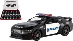 Metallmodellauto Ford Mustang Dark Horse Police 2024 1:38 mit Rückzug, 13 cm