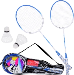 Komplettes Badminton-Set: Schläger + 2 Körbchen mit Tasche