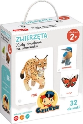 Karten an einer Schnur mit Tieren