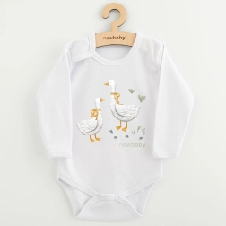 Baby-Body mit Print New Baby Gänschen, langer Ärmel, 80 (9–12 Monate)