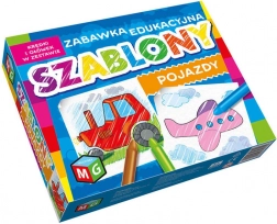 Fahrzeug-Schablonen mit Buntstiften, Set