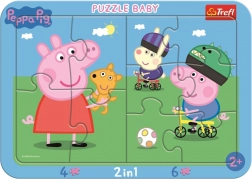 TREFL Baby Puzzle Glückliches Schweinchen Peppa 2-in-1, 10 Teile