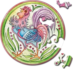 Curiosi rundes Puzzle Picoli Hahn 33 Teile