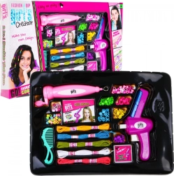 2-in-1 Perlen-Set für Haare und Armbänder ab 5 Jahren mit Einfädlern und Flechtwerkzeugen