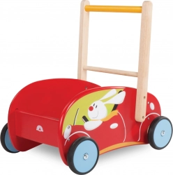 Holzlauflernwagen für Kinder in Form eines roten Autos