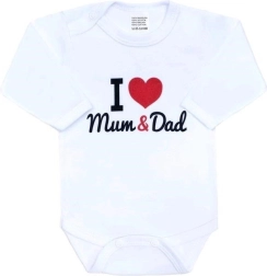 Baby-Body New Baby I Love Mum and Dad, langer Ärmel, Gr. 68