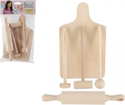 Holz-Set mit Küchenutensilien für Kinder 20 cm