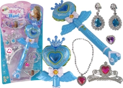 Interaktive magische Zauberstab mit Projektor und blauem Zubehör für Feen