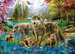 Puzzle EUROGRAPHICS Wolfsfamilie am See XL 500 Teile