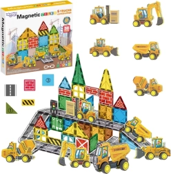 Magnetisches Konstruktionsset Woopie mit Baufahrzeugen
