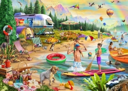 Puzzle Sommercamping am See 500 Teile BLUEBIRD