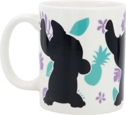 Keramiktasse mit farbwechselndem Stich-Motiv