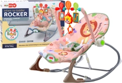 Wiege für Babys Rosa Löwe mit Vibrationen und Geräuschen