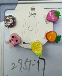 Haarklammern mit Fruchtmotiven, Set 5 Stk