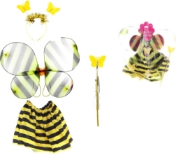 Kinder-Bienenkostüm-Set mit Flügeln, Röckchen und Accessoires