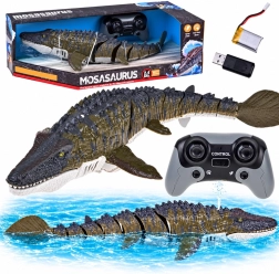 Ferngesteuerter Mosasaurus für das Wasser, schwimmt und versprüht Wasser, 40 cm