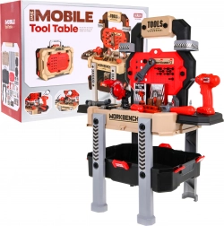 Kinder-Werkbank 2-in-1 – Koffer und Stand – Rot