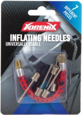 Set aus Metallnadeln und Aufsätzen zum Aufpumpen von Bällen