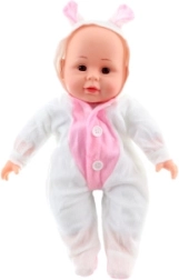 Baby mit Geräuschen 30 cm in weißem Outfit