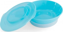 Twistshake Schüssel blau mit Deckel und Antirutsch