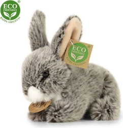 Plüschhase dunkelgrau liegend 17 cm ECO-freundlich