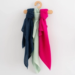 Bunte Baumwollwindeln New Baby 70 × 80 cm, 3 Stk – für Mädchen