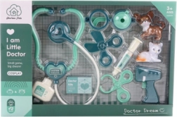 Tierarzt-Set mit Hund und Katze mit Batteriebetriebenem Thermometer